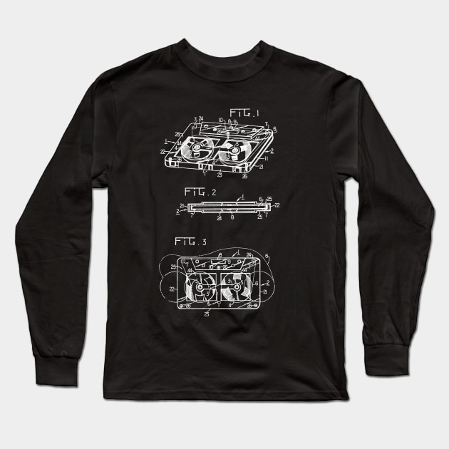 Cassette Patent Design Long Sleeve T-Shirt by DennisMcCarson